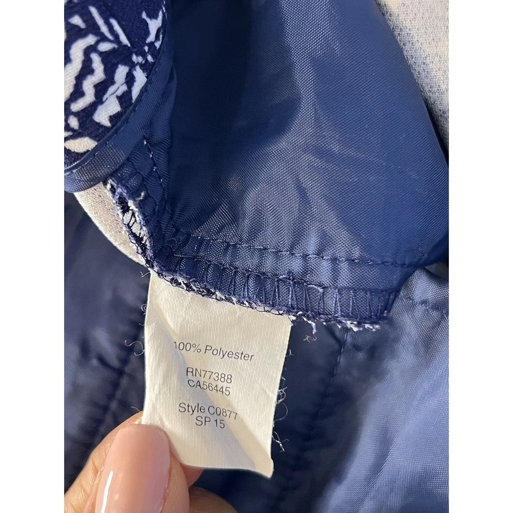 J. Crew Cropped Printed  Front Blue White Dress Pants Sz 14